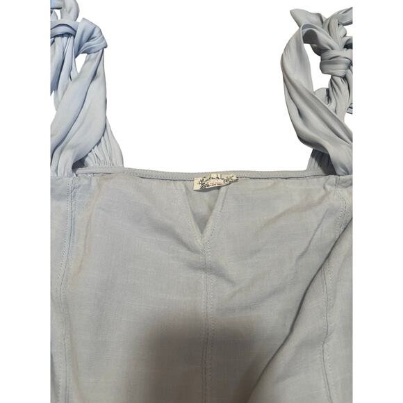 Free People Lola Bodysuit Icelandic Blue Tie Strap Size Small - Picture 5 of 6